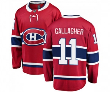 Youth Montreal Canadiens #11 Brendan Gallagher Authentic Red Home Fanatics Branded Breakaway NHL Jersey