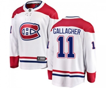 Youth Montreal Canadiens #11 Brendan Gallagher Authentic White Away Fanatics Branded Breakaway NHL Jersey