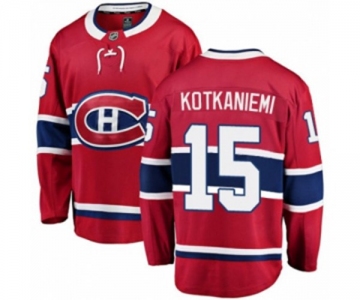 Youth Montreal Canadiens #15 Jesperi Kotkaniemi Authentic Red Home Fanatics Branded Breakaway NHL Jersey