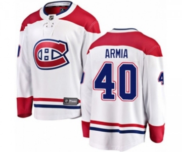 Youth Montreal Canadiens #40 Joel Armia Authentic White Away Fanatics Branded Breakaway NHL Jersey