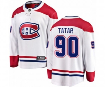 Youth Montreal Canadiens #90 Tomas Tatar Authentic White Away Fanatics Branded Breakaway NHL Jersey