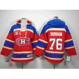 youth nhl jerseys montreal canadiens #76 subban blue-red[pullover hooded sweatshirt]