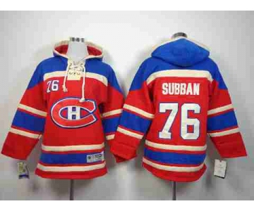 youth nhl jerseys montreal canadiens #76 subban blue-red[pullover hooded sweatshirt]