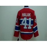 youth nhl montreal canadiens #41 halak red ch