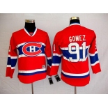 youth nhl montreal canadiens #91 gomez red