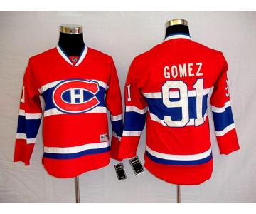 youth nhl montreal canadiens #91 gomez red