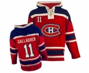 Old Time Hockey Montreal Canadiens #11 Brendan Gallagher Authentic Red Sawyer Hooded Sweatshirt NHL Jersey