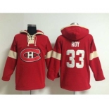 nhl jerseys montreal canadiens #33 roy red-cream[pullover hooded sweatshirt]