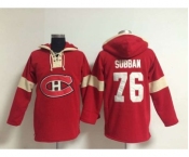 nhl jerseys montreal canadiens #76 subban red-cream[pullover hooded sweatshirt]