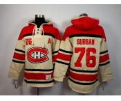 nhl jerseys montreal canadiens #76 subban red-cream[pullover hooded sweatshirt][patch A]