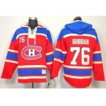 nhl jerseys montreal canadiens #76 subban red[pullover hooded sweatshirt]