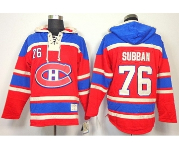 nhl jerseys montreal canadiens #76 subban red[pullover hooded sweatshirt]