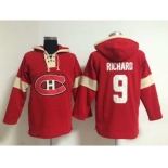 nhl jerseys montreal canadiens #9 richard red-cream[pullover hooded sweatshirt]