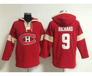 nhl jerseys montreal canadiens #9 richard red-cream[pullover hooded sweatshirt]