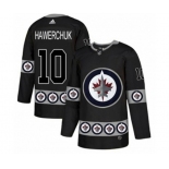 Adidas Winnipeg Jets #10 Dale Hawerchuk Authentic Black Team Logo Fashion NHL Jersey