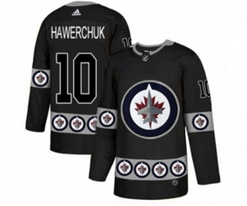 Adidas Winnipeg Jets #10 Dale Hawerchuk Authentic Black Team Logo Fashion NHL Jersey