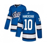 Adidas Winnipeg Jets #10 Dale Hawerchuk Authentic Blue Alternate NHL Jersey