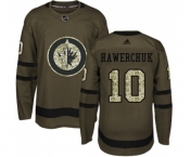 Adidas Winnipeg Jets #10 Dale Hawerchuk Authentic Green Salute to Service NHL Jersey