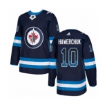 Adidas Winnipeg Jets #10 Dale Hawerchuk Authentic Navy Blue Drift Fashion NHL Jersey