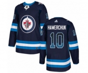 Adidas Winnipeg Jets #10 Dale Hawerchuk Authentic Navy Blue Drift Fashion NHL Jersey