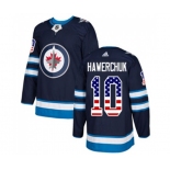 Adidas Winnipeg Jets #10 Dale Hawerchuk Authentic Navy Blue USA Flag Fashion NHL Jersey