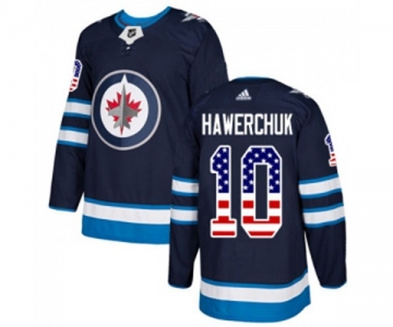 Adidas Winnipeg Jets #10 Dale Hawerchuk Authentic Navy Blue USA Flag Fashion NHL Jersey