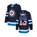 Adidas Winnipeg Jets #13 Brandon Tanev Authentic Navy Blue USA Flag Fashion NHL Jersey