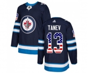 Adidas Winnipeg Jets #13 Brandon Tanev Authentic Navy Blue USA Flag Fashion NHL Jersey