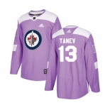 Adidas Winnipeg Jets #13 Brandon Tanev Authentic Purple Fights Cancer Practice NHL Jersey