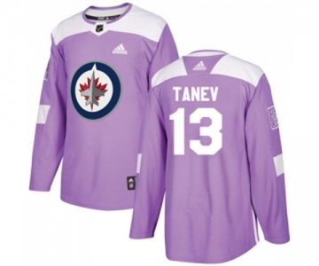 Adidas Winnipeg Jets #13 Brandon Tanev Authentic Purple Fights Cancer Practice NHL Jersey