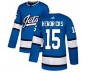 Adidas Winnipeg Jets #15 Matt Hendricks Authentic Blue Alternate NHL Jersey