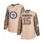 Adidas Winnipeg Jets #15 Matt Hendricks Authentic Camo Veterans Day Practice NHL Jersey