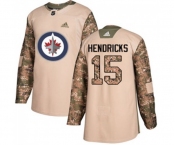 Adidas Winnipeg Jets #15 Matt Hendricks Authentic Camo Veterans Day Practice NHL Jersey