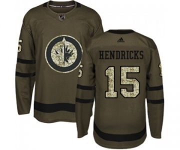 Adidas Winnipeg Jets #15 Matt Hendricks Authentic Green Salute to Service NHL Jersey