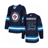 Adidas Winnipeg Jets #15 Matt Hendricks Authentic Navy Blue Drift Fashion NHL Jersey