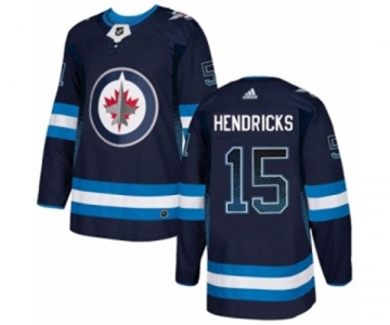 Adidas Winnipeg Jets #15 Matt Hendricks Authentic Navy Blue Drift Fashion NHL Jersey