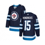 Adidas Winnipeg Jets #15 Matt Hendricks Authentic Navy Blue Home NHL Jersey