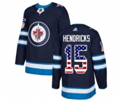 Adidas Winnipeg Jets #15 Matt Hendricks Authentic Navy Blue USA Flag Fashion NHL Jersey