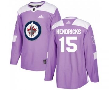 Adidas Winnipeg Jets #15 Matt Hendricks Authentic Purple Fights Cancer Practice NHL Jersey