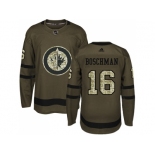 Adidas Winnipeg Jets #16 Laurie Boschman Green Salute to Service Stitched NHL Jersey