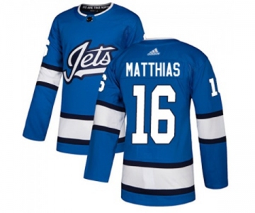 Adidas Winnipeg Jets #16 Shawn Matthias Authentic Blue Alternate NHL Jersey