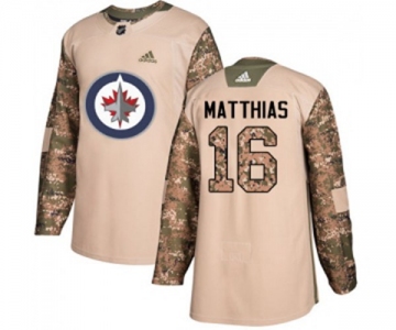 Adidas Winnipeg Jets #16 Shawn Matthias Authentic Camo Veterans Day Practice NHL Jersey