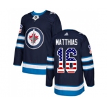 Adidas Winnipeg Jets #16 Shawn Matthias Authentic Navy Blue USA Flag Fashion NHL Jersey