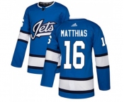 Adidas Winnipeg Jets #16 Shawn Matthias Premier Blue Alternate NHL Jersey