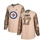 Adidas Winnipeg Jets #17 Adam Lowry Authentic Camo Veterans Day Practice NHL Jersey