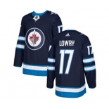 Adidas Winnipeg Jets #17 Adam Lowry Authentic Navy Blue Home NHL Jersey