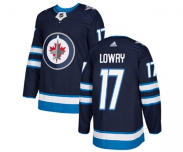 Adidas Winnipeg Jets #17 Adam Lowry Authentic Navy Blue Home NHL Jersey