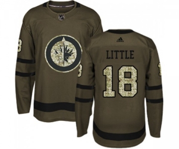 Adidas Winnipeg Jets #18 Bryan Little Authentic Green Salute to Service NHL Jersey