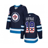 Adidas Winnipeg Jets #18 Bryan Little Authentic Navy Blue USA Flag Fashion NHL Jersey