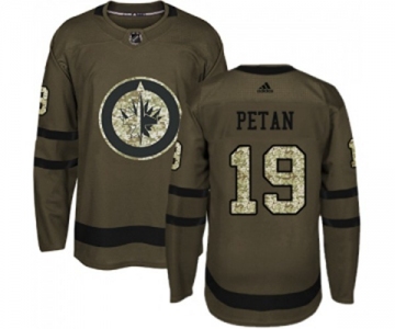 Adidas Winnipeg Jets #19 Nic Petan Authentic Green Salute to Service NHL Jersey